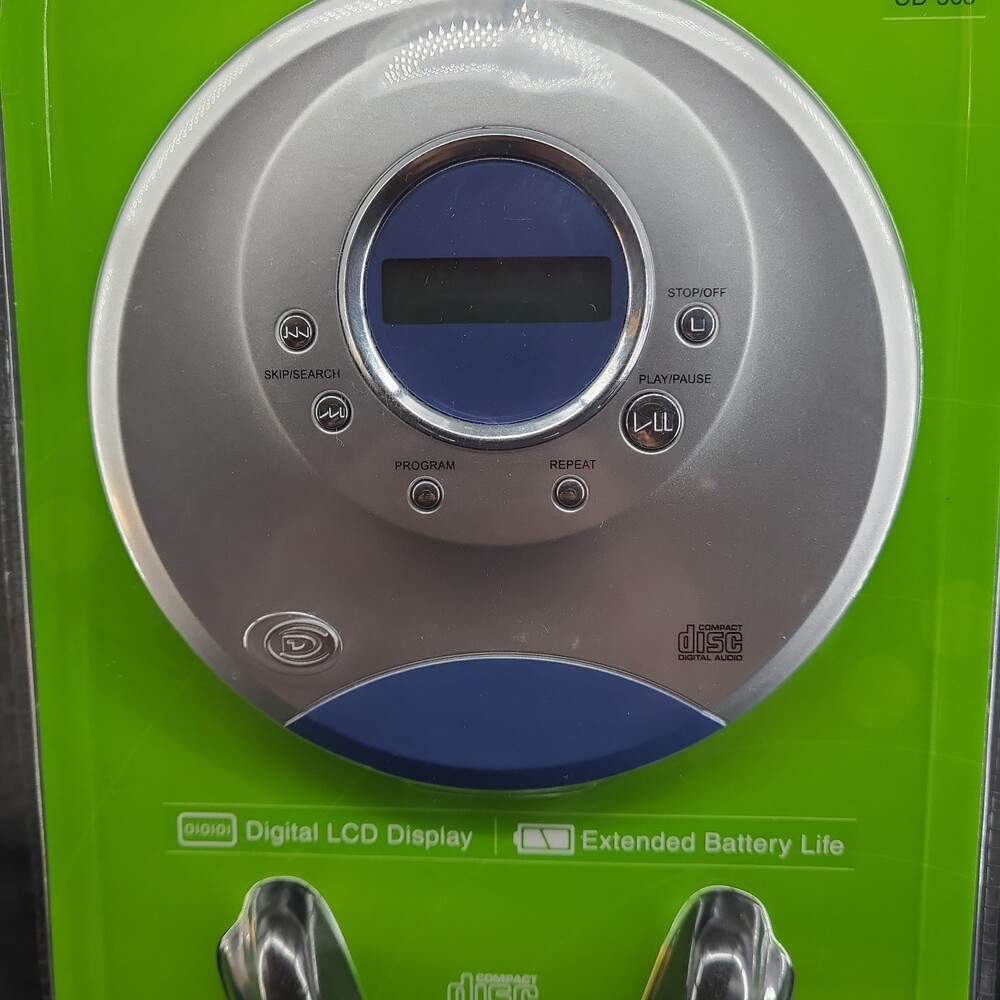Durabrand CD-565BL Portable CD Player Discman Blue Silver LCD Headphones New NOS